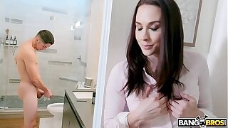BANGBROS - Stepmom Chanel Preston Catches Nipper Jerking Off In Bathroom